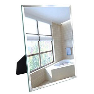 Artsay Frameless Mirror Wall Hanging and Desk Standing, Compatible with Makeup Vanity Mirrors,10.6×13 inch